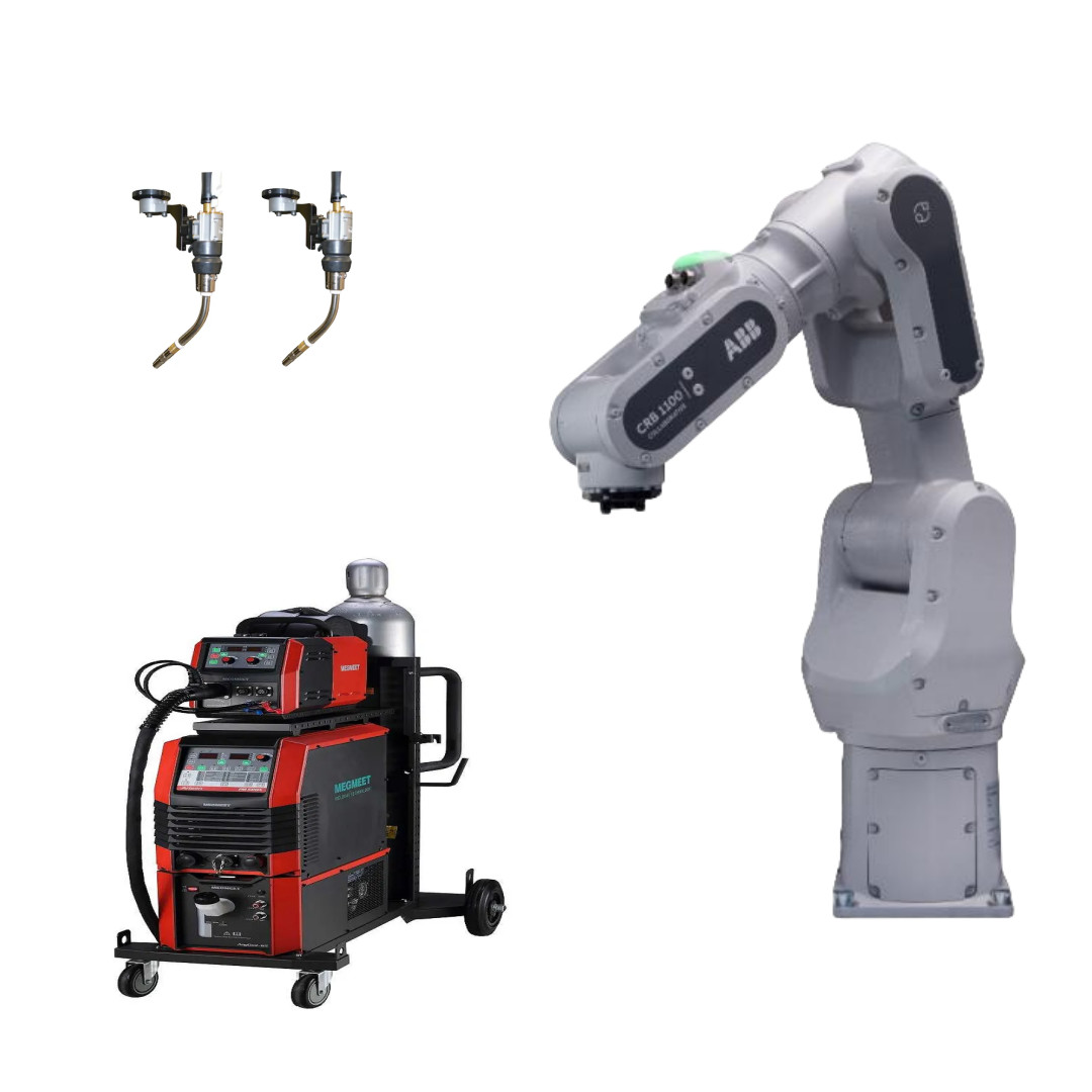 6 Axis ABB CRB 1100- 4/0.475 หุ่นยนต์ Arm Cobot กับ MIG / MAG Welder ...